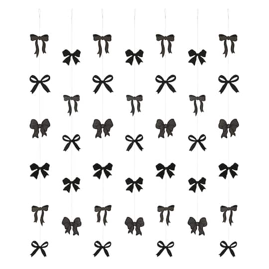 12 Pack: 5 ft. Black Bow Garland Backdrop Set by Celebrate It™